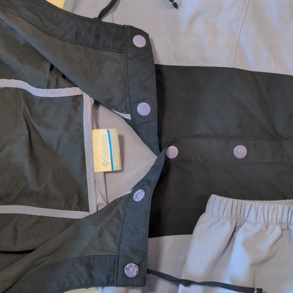 Columbia PFG Tamiami Hoodie large navy purple used like new sun protection UPF - Picture 2 of 7